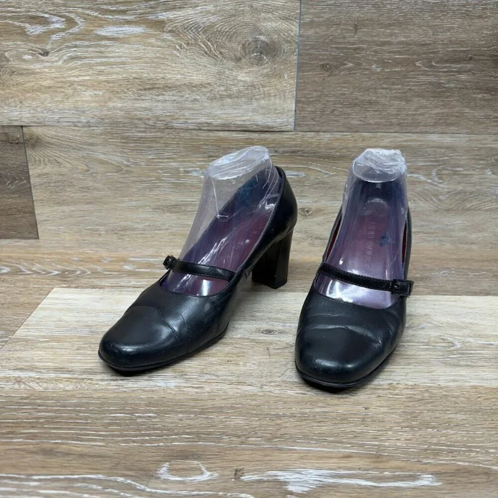 Laura Ashley Black Leather Mary Jane Pumps Women's (See Pictures for Sizing)